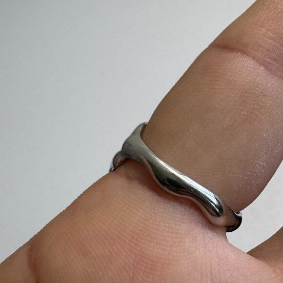 Stainless Steel Molten Drop Ring - Picture 4 of 7